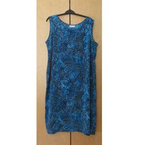 Retro, Peacock Blue, 60s Shift Dress, Mod Style, Short Sleeves, Midi